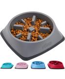 Slip Resistant Slow Feeder Dog Bowl | Improve Pet Digestion | Prevent Overeating | 2 Cup Gray - Buy Online on GoSupps.com