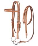 Tough 1 Western Leather Browband Draft Bridle - Light Oil | Premium Quality - Buy Online on GoSupps.com