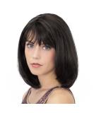 Onpep Darkest Brown Bob Wig with Bangs - Short Shoulder Length Straight Synthetic Wig for Women - Heat Resistant Natural Color - Buy Online on GoSupps.com