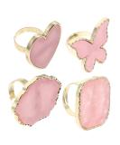 4pcs Japanese Imitation Shell Ring Tool - Nail Art Mixing Trays & Color Plates for Manicure - Zinc Alloy Heart Palette - Buy Online on GoSupps.com