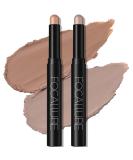 FOCALLURE 2 Pcs Shimmer Cream Eyeshadow Stick,Brightener Eyeshadow Pencil Crayon,Highlighter Eye Shadow Stick Sets with Crease-proof Formula,Long Lasting Waterproof Eye Shadow Make Up (Smoky Brown) - Buy Online on GoSupps.com