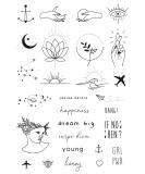 Tatsy Temporary Tattoo Set: Original Urban Design for Men and Women - Minimalistic, Waterproof, Cover Up with Stars, Anchor, Heart & Hands - Buy Online on GoSupps.com