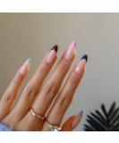 Justotry 24 Pastel Stiletto Nails - Short Colored French Press-On Nail Art for Women | Pretty Almond Fake Fingernails | Medium Pastel & Goth Styles - Buy Online on GoSupps.com