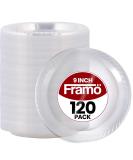 9 Inch Disposable Clear Plastic Plates In Bulk By Framo for Party and Dinner,And For Any Occasion, Microwaveable, BBQ, Travel, and Events (9 Inch 120 pack) - Buy Online on GoSupps.com