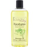 All Natural Eucalyptus Massage Oil - 8 oz | 100% Natural Ingredients Relaxing Scent with Sweet Almond & Jojoba Oil for Men & Women - Buy Online on GoSupps.com