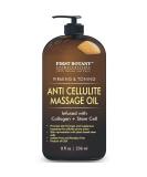 Anti Cellulite Massage Oil - Infused w/ Collagen & Stem Cell - 100% Natural Massage Lotion & Cellulite cream, Remover & Massager - Helps Skin Tightening & Stretch Mark treatment for Women & Men - 8 oz - Buy Online on GoSupps.com