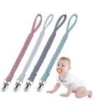 Handmade Baby Pacifier Holder with Teething Strap - Unisex Design, Smoother Clip - Grey - Buy Online on GoSupps.com