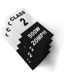 Class 2 500W 20MPH Electric Bicycle Frame Identification Stickers Set - Weatherproof Vinyl Decals for E-Bike - 4 Removable Class Number Mark Stickers - Buy Online on GoSupps.com