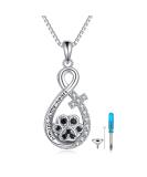 VONALA DOLA PET Ash Necklace - 925 Sterling Silver Memorial Jewelry for Dog & Cat Lovers | Infinity Cross & Paws Gift - Buy Online on GoSupps.com