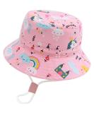 XYIYI Kids Bucket Hat | Adjustable Sun Hat for Boys Girls 12-24 Months | Pink Unicorn Design - Buy Online on GoSupps.com