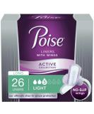 Poise Active Incontinence Panty Liners with Wings Long Light - 26 Liners, Pack of 1 - Buy Online on GoSupps.com