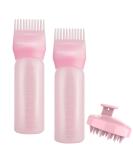 Gezimetie Root Comb Applicator Bottle with Scalp Massager Brush - 3PCS Hair Coloring & Scalp Treatment Tools (Purple/Pink) - Buy Online on GoSupps.com