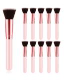 Tanlade 10 Pcs Flat Top Foundation Brush Set - Perfect Bachelorette Party Favors & Wedding Makeup Tools - Dense Blush Brush for Flawless Liquid & Cream Application (Pink - Buy Online on GoSupps.com