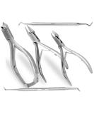 Pedicure nail clippers head cutter corner clippers cuticle clippers set including 2 corner lifters - Buy Online on GoSupps.com