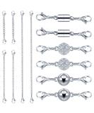 12-Piece Necklace Extenders Set - Silver Chain Extension Clasps for Jewelry Making - Buy Online on GoSupps.com