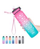Hyeta 32 oz Water Bottles with Times to Drink and Straw, Motivational Water Bottle with Time Marker, Leakproof & BPA Free, Drinking Sports Water Bottle for Fitness, Gym & Outdoor Pink-Green - Buy Online on GoSupps.com