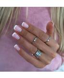 Mouyouglow press on nails short Square rose nude pink fake nails full cover artificial nails with nail glue corner white french white tip acrylic artificial fingernails for women & girls press i02 - Buy Online on GoSupps.com