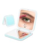 LONTAN Compact Mirror Travel 15X Magnifying Mirror Blue-Green Square 8.5cm x 8.5cm - Small Makeup Mirror for Handbag - Ideal Gift for Girls - Buy Online on GoSupps.com