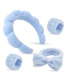 Shop Blue Terry Fabric Hair Bands: Spa Headband Wrist Wash & Slimming Hair Accessories for Skin Care & Yoga - Buy Online on GoSupps.com
