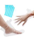 Paraffinwachs-Badeset 200 paraffin baths 100 transparent gloves and 100 pieces of baby shoes plastic protection inlays for paraffin wax hot spa salon hair dye hand protection gloves - Buy Online on GoSupps.com