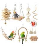 Bird Parrot Toys Swing Hanging - 18 Piece Set for Parakeets, Cockatiels, Lovebirds, Conures, Budgie, Macaws, Finches and Small Pets - Cage Accessories with Perch, Ladder, Chewing Toys, Hammock - Buy Online on GoSupps.com