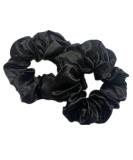 2 PCS Hair Scrunchies Black Color Satin Silk Stretchy Solid Color Hairbands for Thick hair Curly Hair Thin Hair Sleeping Traceless Frizz Prevention Girls Women Use Black 2pcs - Buy Online on GoSupps.com