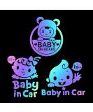 3-Piece Baby On Board Reflective Car Sticker - UV & Weatherproof Waterproof Baby In Car Safety Decals - Buy Online on GoSupps.com