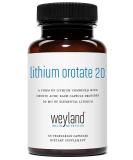 Lithium Orotate 20mg (1 Bottle), 60 Vegetarian Capsules, Lithium Supplement Supports Healthy Mood, Behavior, Memory and Wellness 60 Count (Pack of 1) - Buy Online on GoSupps.com