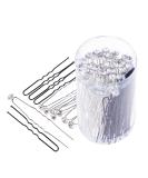 80 Pack White Crystal Rhinestone Hair Pins & U Shape Hairpins Set with Storage Bottle - Wedding Hair Clips Professional Hairdressing Grip Clip (40 Crystal Pins + 40 U Shape Pins) - Buy Online on GoSupps.com