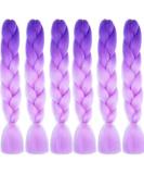 LDMY Ombre Purple Braiding Hair - 6PC Jumbo Braids Extensions | Synthetic Kanekalon Hair for Women - Dark Purple to Light Purple | 36 Inch 100g/PC - Buy Online on GoSupps.com