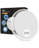 6 Inch 20X Magnifying Mirror with Suction Cups - Portable Vanity Travel Mirror for Home/Hotel - Clear Transparent - Perfect Gift for Women - Buy Online on GoSupps.com