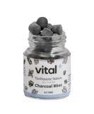 Vital Charcoal Mint Toothpaste Tabs - Natural Whitening Eco-Friendly Fluoride-Free Travel-Friendly 62 Tablets - Buy Online on GoSupps.com