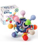 KMMIFF FOOTE BAY Silicone BPA-Free Teether Ball - Soft Dental Aid for Babies 3 Months+ | Relax & Stimulate with Safe Baby Toys in Dark Blue - Buy Online on GoSupps.com