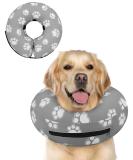Supet Rewrise Dog Inflatable Recovery Collar | Adjustable Comfortable Protective Neck Collar for Dogs & Cats | Post-Surgery Support (Gray Paw Size L) - Buy Online on GoSupps.com
