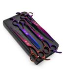 Moontay Professional Dog Grooming Scissors Set - 7.0/8.0 inches 4-Piece JP Stainless Steel Shears for Dogs, Cats, and Pets - Purple - Buy Online on GoSupps.com