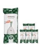 Brabantia PerfectFit Extra Strong Garbage Bags R/36L - 120 White Bags in 6 Rolls | Durable & Convenient Multipack - Buy Online on GoSupps.com