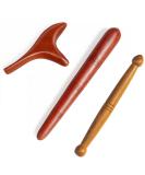 Premium Wood Massage Set | 3PC Gua Sha & Trigger Point Massage Tools for Neck Shoulders Hands & Feet - Buy Online on GoSupps.com