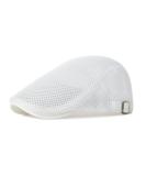 VOBOOM Men Breathable Mesh Summer Hat Adjustable Newsboy Beret Ivy Cap Cabbie Flat Cap White - Buy Online on GoSupps.com