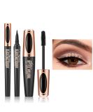 Buy 2 in 1 4D Silk Fiber Eyelash Mascara & Waterproof Liquid Eyeliner - Extra Long Thick Voluminous Lashes - Fast Drying Long-Lasting Black Mascara for Intense Definition - Buy Online on GoSupps.com