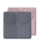 Aodaliy Silicone Pet Mat for Dogs & Cats | BPA-Free Large Leak-Proof Lick Mat | Perfect for Baths & Grooming (Gray & Pink) - Buy Online on GoSupps.com
