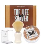Men Rock The Life Shaver Sandalwood Shaving Set - Shaving Cream Brush & Holder for Ultimate Shave Experience - Buy Online on GoSupps.com