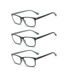MMOWW 3-Pack Reading Glasses for Men & Women | Anti-Blue Light Computer Glasses with Spring Hinges - Gray (1.0x) - Buy Online on GoSupps.com