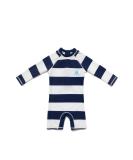 Bonverano Baby Boys Swimsuit/Sunsuit UPF 50+ Sun Protection with Sun Hat - Navy Stripe | 9 Months - Buy Online on GoSupps.com