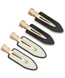 AMCAMI 4 PCS No Crease Hair Clips - Classic Black & White Alligator Barrettes for Styling with No Bend Feature | Ideal for Hairdressing, Bangs, Waves, Makeup Application - Buy Online on GoSupps.com