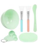 Teenitor Facial Mask Mixing Bowl Set - DIY Facemask Kit with Brush, Spatula, Gauges & Puff - Green - Pack of 8 - Buy Online on GoSupps.com