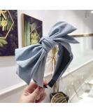 Wiwpar Knotted Bow Headband for Women - Fashionable Solid Blue Hair Accessory - Buy Online on GoSupps.com