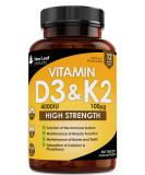 Vitamin D3 K2 - 4000iu & 100ug (MK7) 1 Year Supply for Immunity & Bone Health | Non-GMO Vegetarian Tablets | UK Made by New Leaf 365 - Buy Online on GoSupps.com