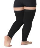 TOFLY Thigh High Compression Stockings 20-30 mmHg Firm Support - Silicone Band, Footless Sleeves for Varicose Veins & Edema - S 15-20mmhg Black - Buy Online on GoSupps.com