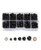 100PCS Solid Black Eyes with Washers for DIY Puppet & Plush Animal Making - Buy Online on GoSupps.com