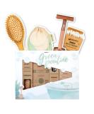 Pandoo Bathroom Set | Eco-Friendly Plastic-Free Gift Set | Hairbrush Washable Pads Razor Plane & Cotton Swabs - Buy Online on GoSupps.com